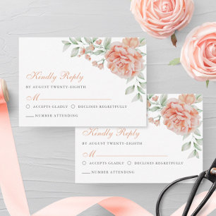 Cartons Réponse Aquarelle botanique rose florale Mariage élégant