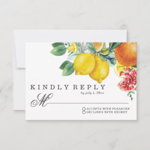 Cartons Réponse Aquarelle de Citrus Mariage botanique