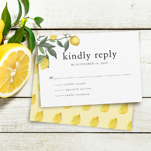 Cartons Réponse Aquarelle d'été Citron Citrus Végétation