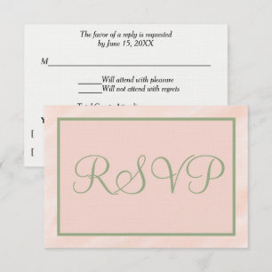 Cartons Réponse Aquarelle douce Blush et Sage Green