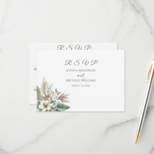 Cartons Réponse Aquarelle Élégance tropicale Mariage-