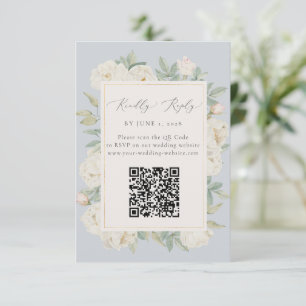 Cartons Réponse Aquarelle fleurs blanches, bleu clair