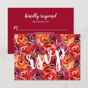 Cartons Réponse Aquarelle Floral Mariage