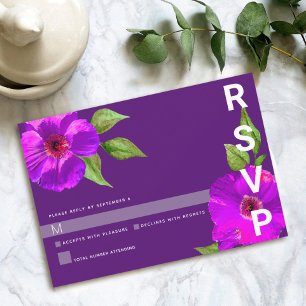 Cartons Réponse Aquarelle florale violet bat mitzvah moderne gras