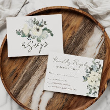Aquarelle ivoire Floral Rustique Sage Vert Mariage