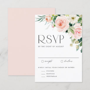 Cartons Réponse Aquarelle Jolie Fleurs de Jardin Mariage de printe