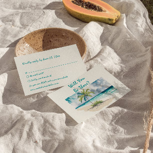 Cartons Réponse Aquarelle main dessinée plage Mariage coloré