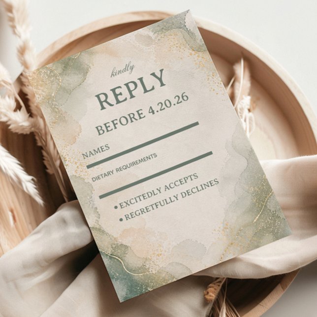 Cartons Réponse Aquarelle Marbre Élégant (Créateur téléchargé)