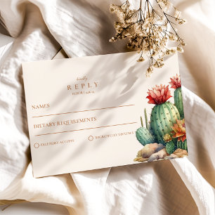 Cartons Réponse Aquarelle Mariage paysage du désert de Cactus