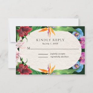Cartons Réponse Aquarelle Mariage tropical