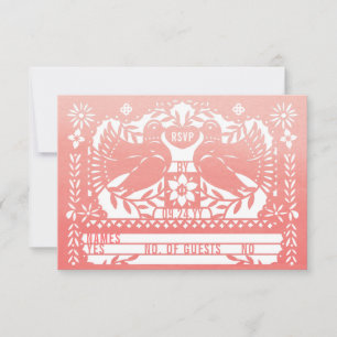 Cartons Réponse Aquarelle Mexicaine Fantail Doves Papel Picado