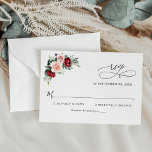 Cartons Réponse Aquarelle minimale Burgundy Blush Flowers Mariage<br><div class="desc">Conçue pour coordonner avec notre collection de mariages Romantic Blooms,  cette carte RSVP personnalisable,  présente des flores bordeaux et rousses à feuilles verdoyants et des textes graphiques de script de calligraphie,  jumelée à un serif élégant et moderne sans police en noir. Éléments correspondants disponibles.</div>