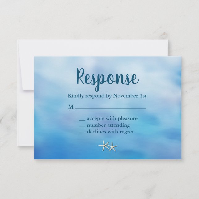 Cartons Réponse Aquarelle Pieds Sablonneux Répondre étoile de mer (Devant)