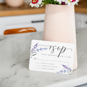 Cartons Réponse Aquarelle Romantique Fleurs de Lavande