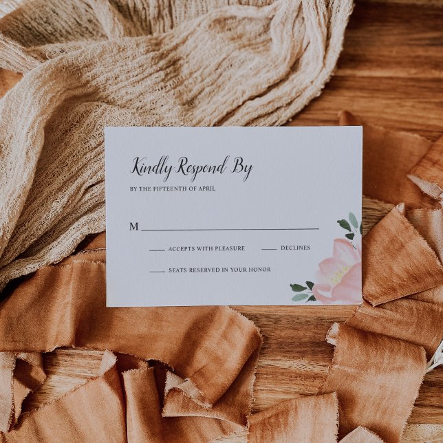 Cartons Réponse Aquarelle rose Floral Mariage élégant (Créateur téléchargé)