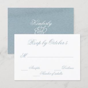 Cartons Réponse Aquarelle rustique Dusty Bleu Nature Mariage
