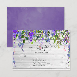 Cartons Réponse Aquarelle Rustique Ultra Violet Floral