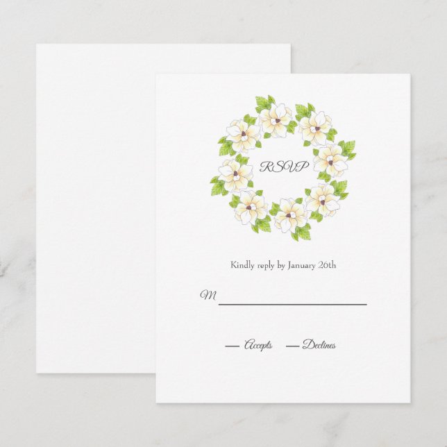 Cartons Réponse Aquarelle, stylo et couronne d'encre (Devant / Derrière)