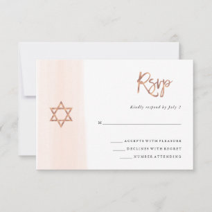 Cartons Réponse Aquarelle transparente Bat mitzvah or Rose Faux