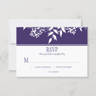 Cartons Réponse Aquarelle ultra violette Motif feuille blanche RSV
