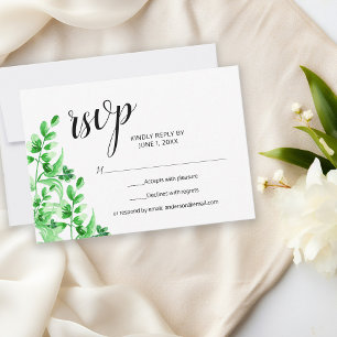 Cartons Réponse Aquarelle Verdure Élégante Mariage de calligraphie