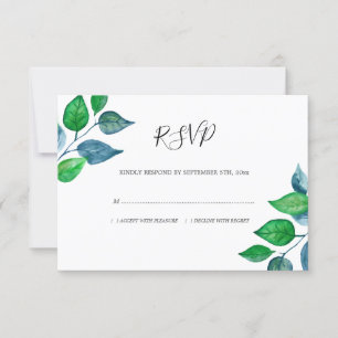 Cartons Réponse Aquarelle Verdure Foliage Feuille Mariage