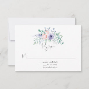 Cartons Réponse Aquarelle violet et rose vif Roses