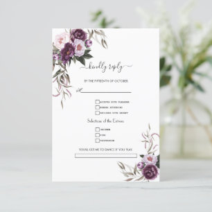 Cartons Réponse Aquarelle violet Fleurs Chanson Demande de Mariage