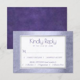 Cartons Réponse Aquarelle violette Lavender Violet Entree Choix
