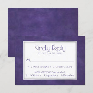 Cartons Réponse Aquarelle violette Royal Violet Frame Repas Opti