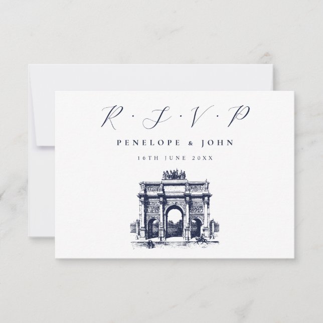 Cartons Réponse Arc de Triomphe Illustration Destination Mariage (Devant)