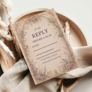 Cartons Réponse Arc floral vintage romantique