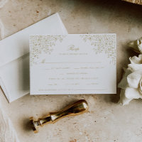 Art de ligne florale vintage en or antique