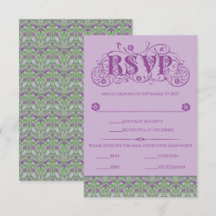 Cartons Réponse Art Nouveau Élégants Inséparables Violet