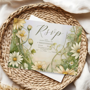Cartons Réponse Art Nouveau mariage Daisy vintage