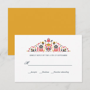 Cartons Réponse Art populaire russe Khokhloma MARIAGE officiel RSV