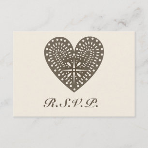 Cartons Réponse Art populaire rustique inspirée Mariage de coeur R