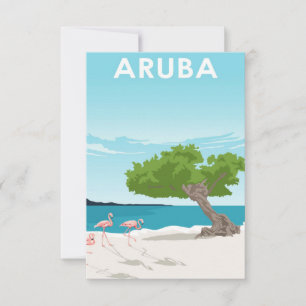 Cartons Réponse Aruba Island Travel Poster