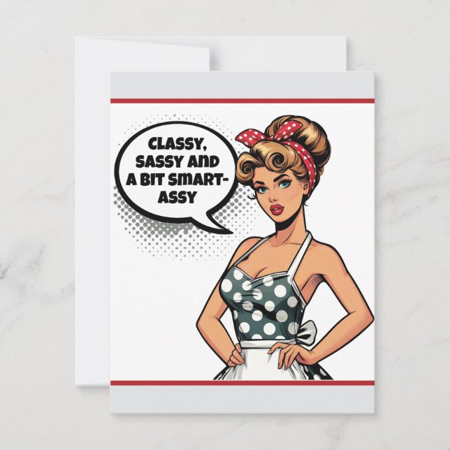 Cartons Réponse Assistant rétro Pinup_ Smart (Devant)