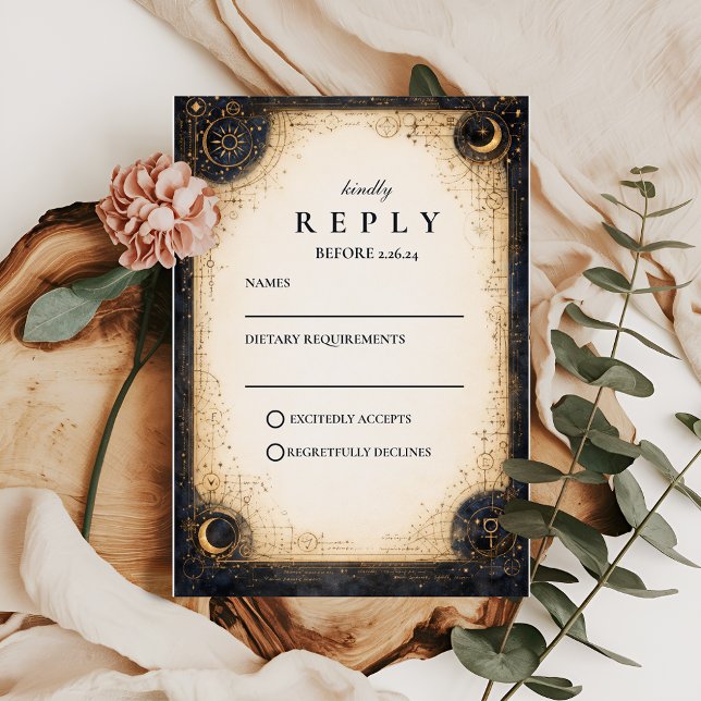 Cartons Réponse Astral Night Wedding (Créateur téléchargé)