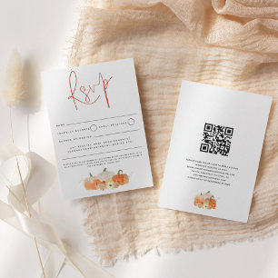 Cartons Réponse Automne Glitterie Citrouilles Florals Script QR Co