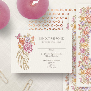 Cartons Réponse Automne Mariage Floral Automne