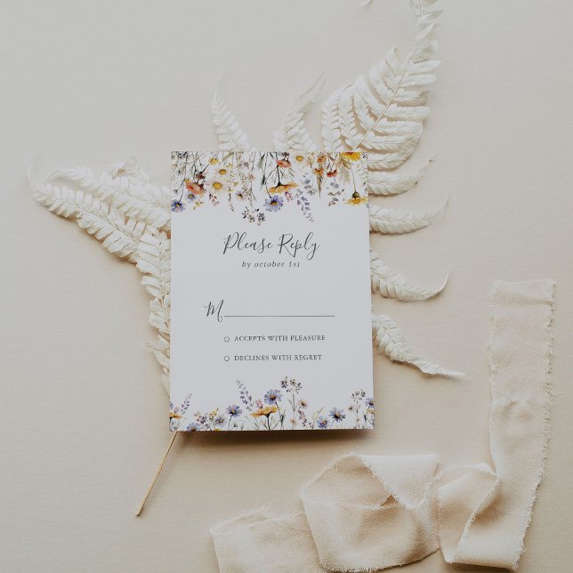 Cartons Réponse Automne Sunshine Élégant Fleur sauvage minimaliste (Créateur téléchargé)