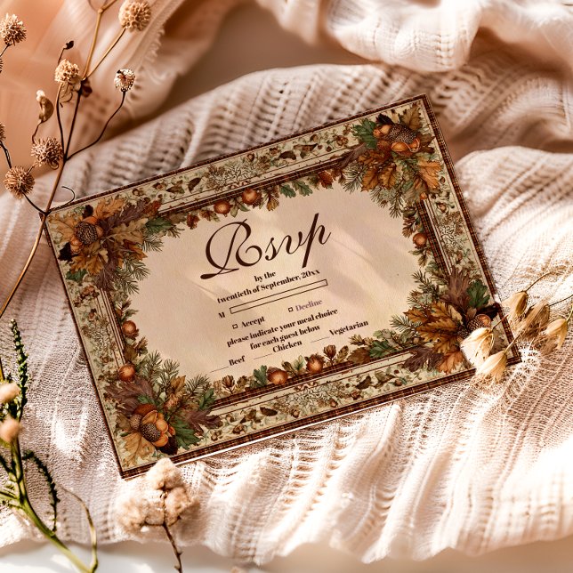 Cartons Réponse Autumn Woodland Botanical Quinceañera (Créateur téléchargé)