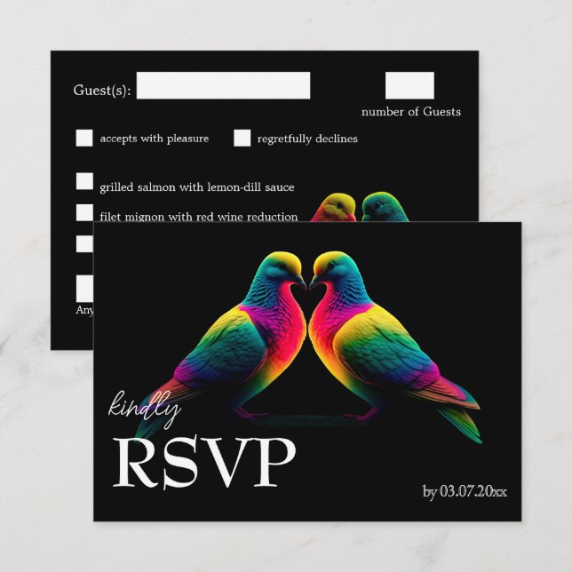 Cartons Réponse Avec menu. 🌈🕊️Colombes de Promesse (Devant / Derrière)
