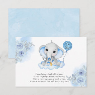 Cartons Réponse Baby shower floral d'aquarelle éléphant du garçon