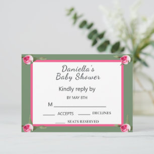 Cartons Réponse Baby shower Floral Spray personnalisé