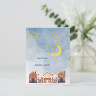 Cartons Réponse Baby shower jumeau soleil, lune, étoiles