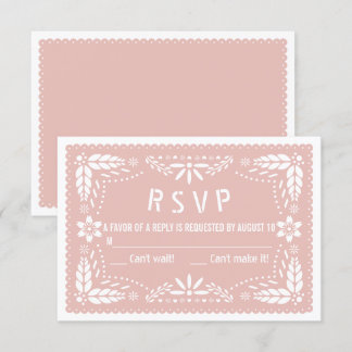 Cartons Réponse Baby shower papier découpé floral rose gold rose