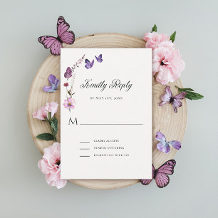 Cartons Réponse Baisers à papillon sauvage violet bébé fille douch